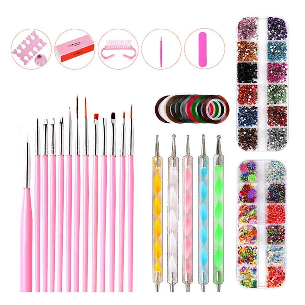 Herramientas para decoración de uñas, 10 piezas/set, kit de gel para uñas, decoración de uñas, bolígrafo para puntear, pinceles para manicura, herramienta 1, pinceles