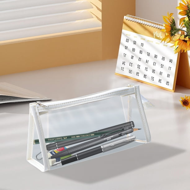 Estuche transparente para lápices, estuche de gran capacidad, estuche para exámenes, estuche especial para útiles escolares, estuche para cosméticos, estuche transparente para bolígrafos.