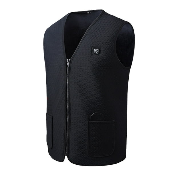 Chaleco inteligente con calefacción para hombres y mujeres, chaleco calefactable para caza/senderismo (XXL), negro