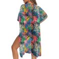 thumbnail image 5 of HELLHERO Tropical Floral Palm Leaf Kimono Cover Up - Lightweight Breathable Beachwear for Women | Perfect for Summer Vacation, Pool & Resort, 5 of 6