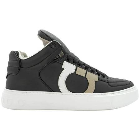 

Salvatore Ferragamo Marvelous Gancini High-top Calf Leather Sneakers In Black Brand Size 6