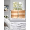 thumbnail image 4 of Half Window Curtains 24 Inches Long, Orange Plaid Window Treatment Curtain Drapes, Gradient Geometric Buffalo White Checkered Short Curtains Tiers for Kitchen Over Sink, 27.5"x24", 2 Panels, 4 of 7