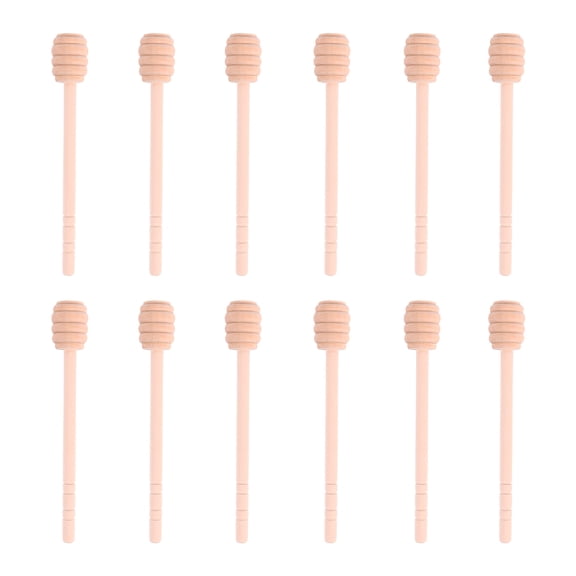 Raindrops  12 Pcs Honey Pot with Dipper Drizzle Spoon Bee Stick Stir for Milk Tea