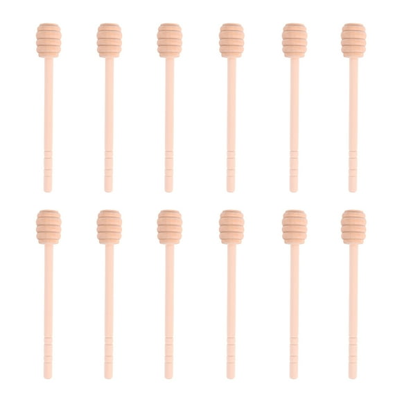 12Pcs Wood Honey Stirring Stick Honey Dipper Stick Honey Spoon Rod