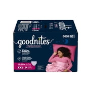Goodnites Girls Nighttime Bedwetting Underwear, Size XXL (120-165 lbs), 24 Count