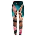 thumbnail image 5 of Women's Easter Colorful Rabbit Print Casual Sports Yoga Pants Fashion Leggings Sky Blue M, 5 of 5
