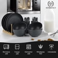thumbnail image 4 of Homienly Wheat Straw Dinnerware Sets, 20pcs Unbreakable Microwave Dishwasher Safe Tableware Lightweight Bowls, Cups, Plates Set Reusable Dinner Plates Bowls set, Dishes Set (Matte Black), 4 of 8