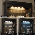 thumbnail image 4 of BeesClover Coffee Bar Cabinet with LED Lights 72" Tall Buffet Cabinet with Storage Farmhouse Kitchen Sideboard Tall Coffee Hutch with Microwave Stand/Wine Rack/Glass Shelf Dining Roo, 4 of 6