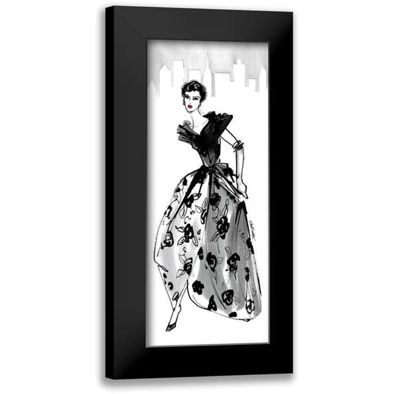 Tavoletti, Anne 8x14 Black Modern Framed Museum Art Print Titled - Fifties Fashion II with Red