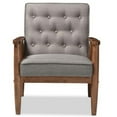 thumbnail image 3 of Allora Chaise d'Accueil Capitonnée en Gris et Brun, 3 of 6