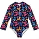 thumbnail image 1 of Odeerbi 4-12 Años Trajes de Baño de Manga Larga Con Lycra Para Niñas Traje de Baño de Una Pieza Para Entrenamiento En Verano Traje de Baño Hawaiano de Surf Con Estampado Floral, 1 of 9