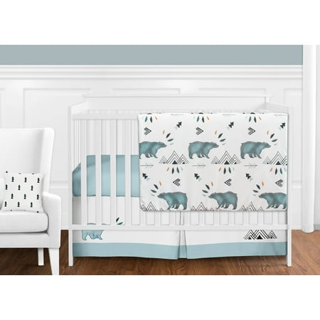 UPC: 0846480052449 | Bear Mountain Blue 11pc Brushed Microfiber Crib Bedding Set by Sweet Jojo Designs