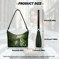 thumbnail image 7 of Kuiaobaty Cat Flowers Print Shoulder Purse for Women, Shamrock Print Leather Hobo Purse Tote Bag with Zipper Closure, Casual Travel Underarm Sling Bag for St. Patrick's Day, Green, 7 of 7