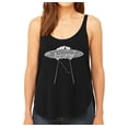 thumbnail image 1 of LA Pop Art Women's Premium Word Art Flowy Tank Top - Flying Saucer UFO, 1 of 2