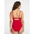 thumbnail image 5 of Time and Tru Women's and Women’s Plus Ribbed Plunge One-Piece Swimsuit, Sizes XS-3X, 5 of 5