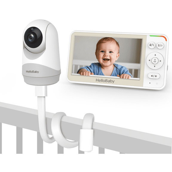HelloBaby Baby Monitor-HB6256-M-5.0 Inch Video Baby Monitor with Remote Pan and Tilt Function