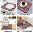 thumbnail image 4 of Washable Rubber Boho Floral Retro Dish Drying Mats for Kitchen Counter Home Large Coffee Bar Pad Accessories and Decor for Utensils Stemware 16''x18'', 4 of 7