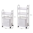 thumbnail image 3 of Laundry Basket Multilayer Removable Simple Tall Bathroom Trolley Storage Basket, 3 of 10