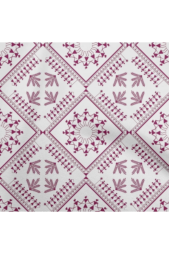 ViscoseJerseyMaroonFabricAsianFloralBlockQuiltingSuppliesPrintSewingFabricByTheYard60InchWide
