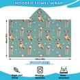 thumbnail image 2 of Chihuahua and Footprints Hooded Bath Towel，60"x35" for Ages 3 To 12 Kids, Quick Dry Lightweight Soft Microfiber Hood Beach Towel Cover Up for Kids, 2 of 7