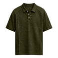 thumbnail image 5 of Zimjoy Men's Cotton Polo Shirts 3-Button Henley Neck Short Sleeve T Shirts Summer Casual Classic Tops, Army Green XL, 5 of 6