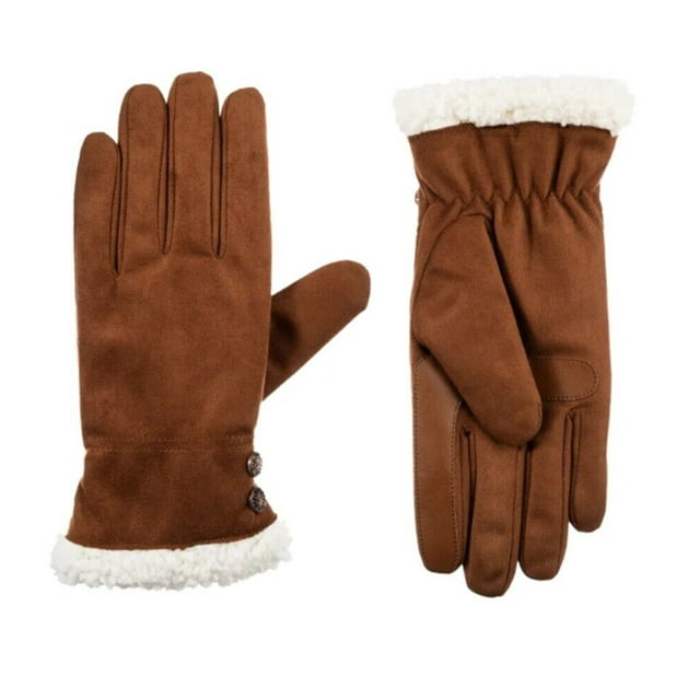 Isotoner Gants en Microfibre pour Femmes SmartDri SmarTouch - A30662 (Cognac, P/M)