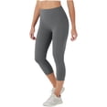thumbnail image 2 of Lumtrix High Waisted Capri Leggings for Women Tummy Control Soft Yoga Pants Gym Workout Running Leggings with Pockets Gray XS, 2 of 6