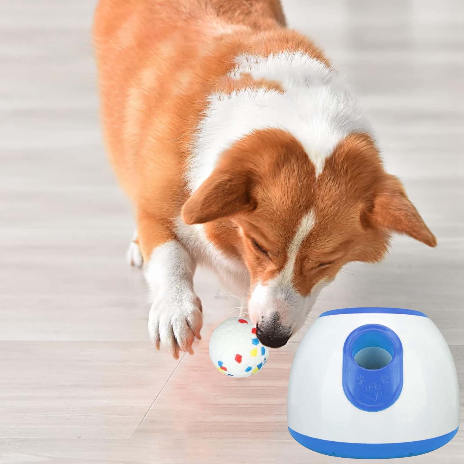 Automatic Dog Ball Launcher - Interactive Tennis Ball Thrower for Medium/Large Dogs, 10-30 ft Distance, Rechargeable Fetch Machine with 3 Balls - Mental Stimulation Toy