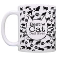 thumbnail image 2 of ThisWear Pet Owner Gifts Best Cat Dad Ever Kitty Pattern Cat Lover 11 ounce 2 Pack Coffee Mugs Pattern, 2 of 4