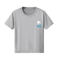 thumbnail image 1 of MEZZALL T-Shirts Multicolores à Motif de Lettres Décontractés pour Enfants, Col Rond, Manches Courtes, Gris, 90, 1 of 5