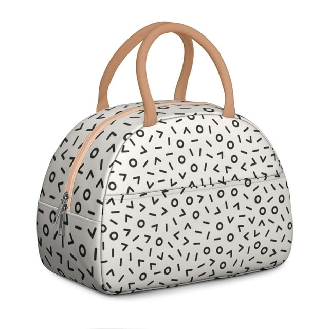 Boîte à Lunch Rétro à Pois – Design Charmant avec Texture à Pois, Sac à la Mode et Fonctionnel pour Femmes, Isolé et Réutilisable pour la Fraîcheur Quotidienne