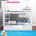 thumbnail image 2 of Max & Lily Solid Wood Twin over Twin Bunk Bed with Storage Trundle for Kids, White, 2 of 14