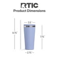 thumbnail image 4 of RTIC 20 oz Ceramic Lined Everyday Tumbler, Spill-Resistant Straw Lid, Periwinkle, 4 of 8