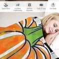 thumbnail image 3 of ARISTURING Pumpkin Stripes Pop Art Flannel Throw Blanket for All Seasons 40x50in, 3 of 6