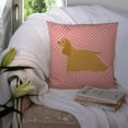 thumbnail image 3 of Cocker Spaniel Checkerboard Pink Fabric Decorative Pillow, 3 of 4