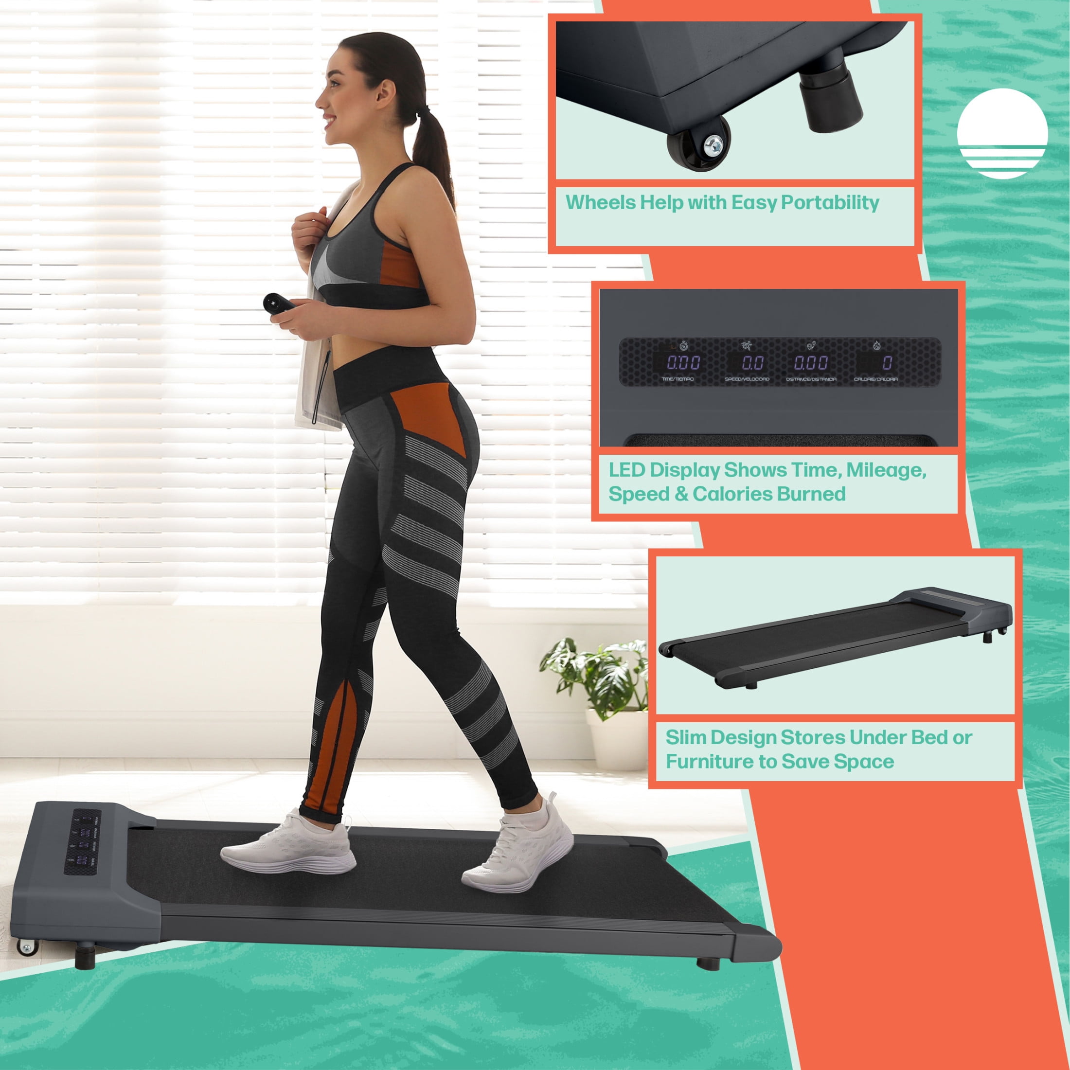 RAD Sportz Walking Pad - Portable Under Desk Treadmill, Gray