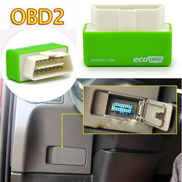 Economy Fuel Saver Eco OBD2 Benzine Tuning Box Chip for Petrol Car Gas  Saving Gasoline Car (Green) SHENKENUO