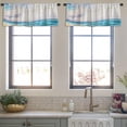 thumbnail image 3 of LALILO Kitchen Curtain Valance Watercolor Seascape Rod Pocket Window Curtain 52"x 18" Set of 2, 3 of 7