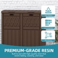 thumbnail image 5 of Uforic Double Compartment Outdoor Trash Can, 62 Gallon Waterproof Resin Garbage Bin with Tiered Lid and Drip Tray for Patio Deck Backyard, Dark Brown, 5 of 10