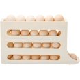 thumbnail image 5 of 30 Eggs 4 Tiers Egg Holder for Fridge Egg Holder Rolling Egg Dispenser for Refrigerator Egg Storage Container Roll Down Countertop (Clear, 33.5cm), 5 of 5