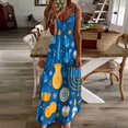 thumbnail image 4 of Robe Sans Manches Motif Hanoucca pour Femme 2024 Longue Robe, 4 of 5
