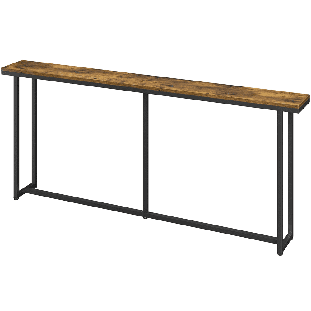 Renwick 71" L Modern Extended Console Table for Hallway Living Room, Rustic Brown