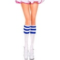 thumbnail image 2 of Music Legs Women's Acrylic Knee High Retro Sock, Style 5726 5726-WHITE/ROYALBLUE, 2 of 2