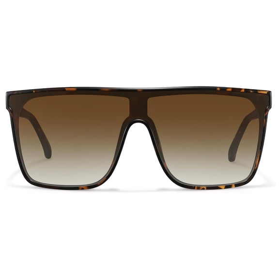 Fozono Oversized Flat Top Shield Sunglasses, Unisex One Piece UV Protection