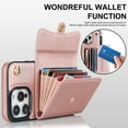 thumbnail image 2 of SaniMore Case for iPhone 15 Pro 6.1" 2023, RFID Blocking Card Slots Crossbody/Wrist Strap Wear-resistant PU Leather Skin Shockproof Anti-drop TPU Shell for Girls Women for iPhone 15 Pro, Rosegold, 2 of 8