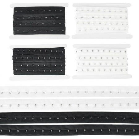 1 Bag 10 Yards Single Hook and Eye Tape Trim 2 Colors Polyester Bra Extender for Corset Bra Sewing Quilting Renaissance Dance Corset Bridal Apparel Home Decoration (Black White)