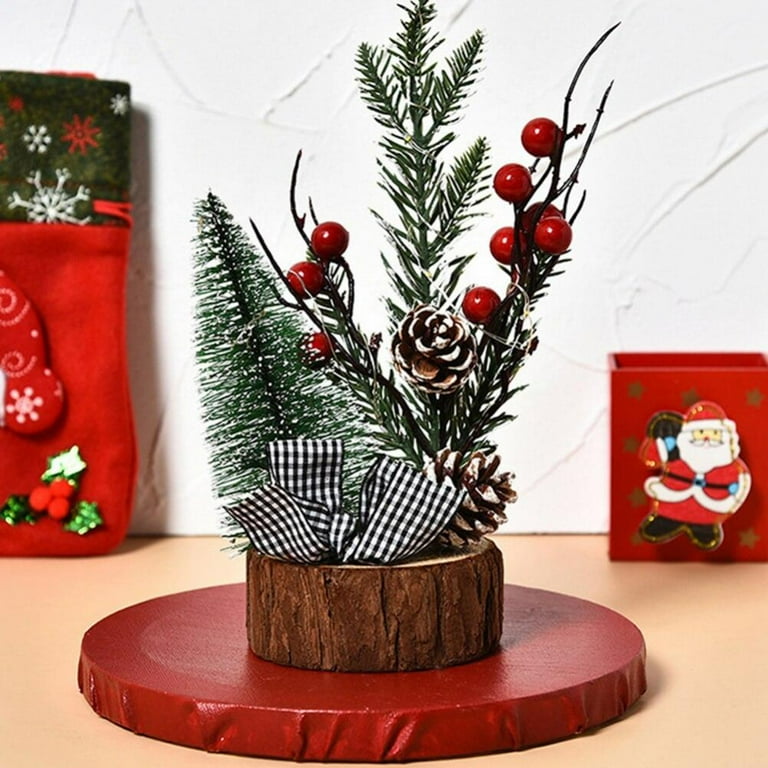 Christmas Ornaments Snow Frost Colorful Pine Needle Powdered Mini Christmas  Tree Small Pine Tree – the best products in the Joom Geek online store