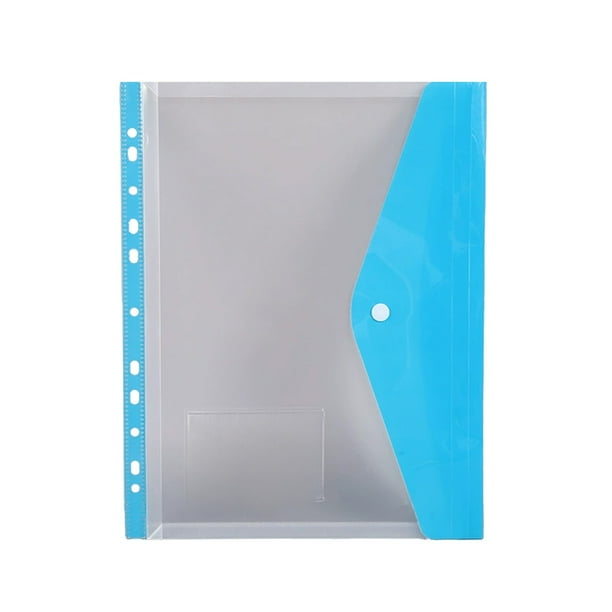 Uuiauoio Plastic Envelopes Binder Pocket 11 Holes Binder Folders for Document Pouch with Label Loose-Leaf Transparent for Home Office