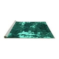 thumbnail image 2 of Ahgly Company Machine Washable Indoor Square Abstract Turquoise Blue Modern Area Rugs, 8' Square, 2 of 4