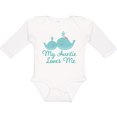 thumbnail image 3 of Inktastic My Auntie Loves Me Whale Boys or Girls Long Sleeve Baby Bodysuit, 3 of 5